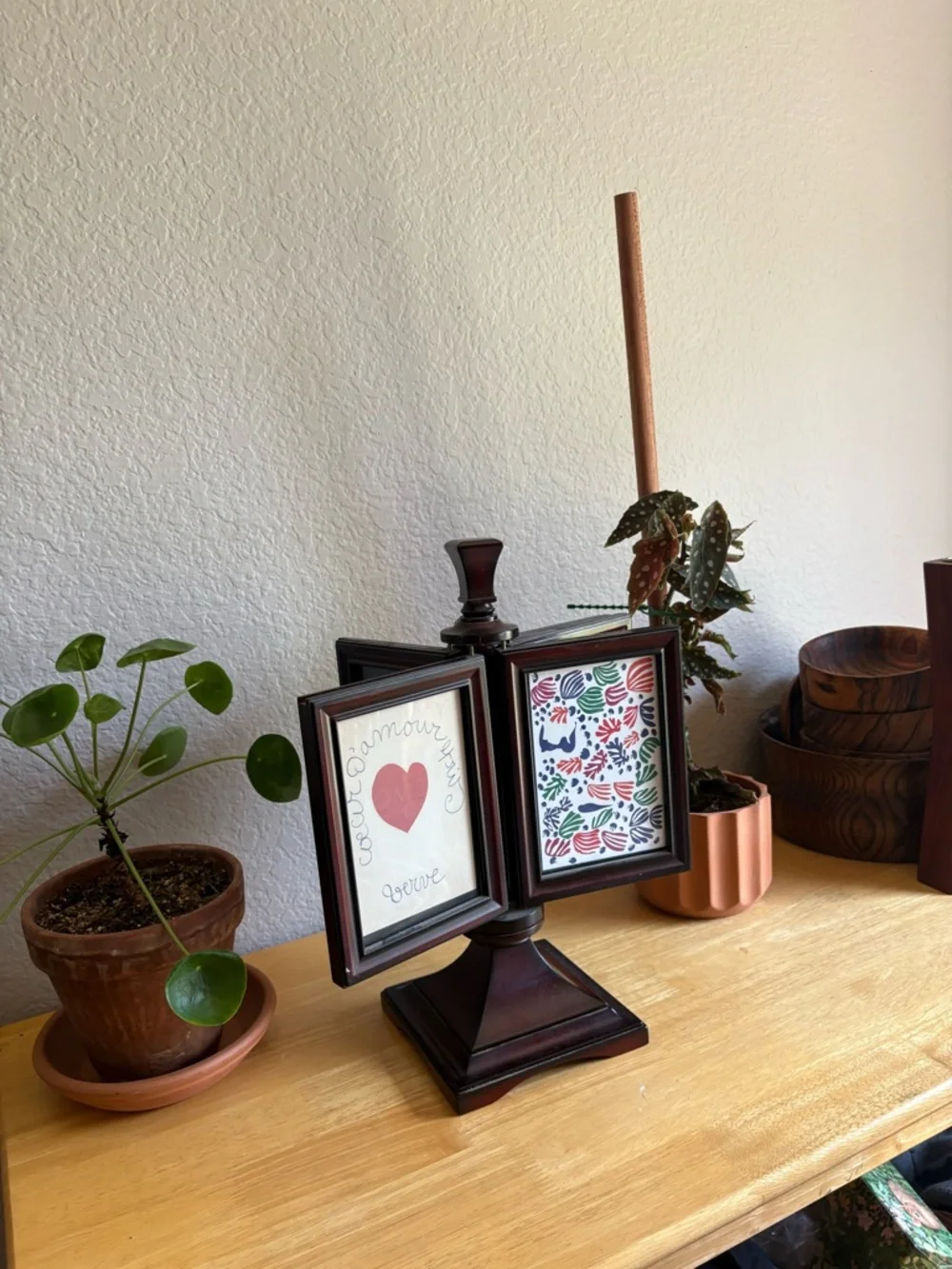 Vintage Bombay Classic Dark Wood Table Photo Frame Stand - Brown